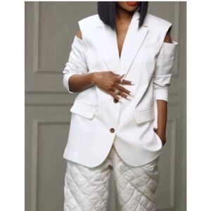 Elegant White Women's Blazer